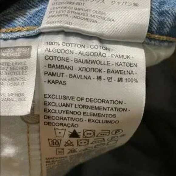 Levi's Premium 501 Button Fly Light Wash Distressed Fringe Shorts Size 31 - Picture 6 of 6